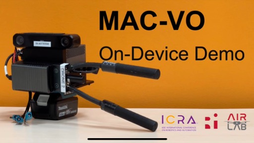 MAC-VO running on-device on a stereo camera rig